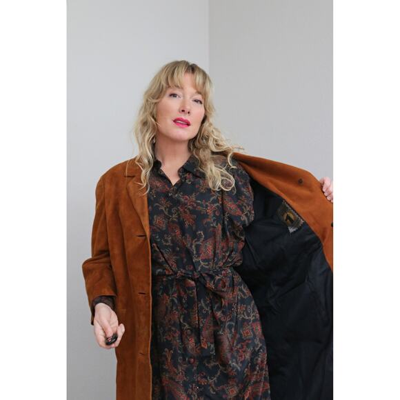 1970's Vintage Spanish Suede Mid Length Alfaro Coat ~ Men's MD Women's MD LG - Picture 2 of 11